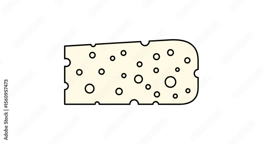 Delicious swiss cheese vector illustration with holes, food ingredient for cooking and eating design vector Delicious swiss cheese vector illustration with holes, food ingredient for cooking and eating design vector