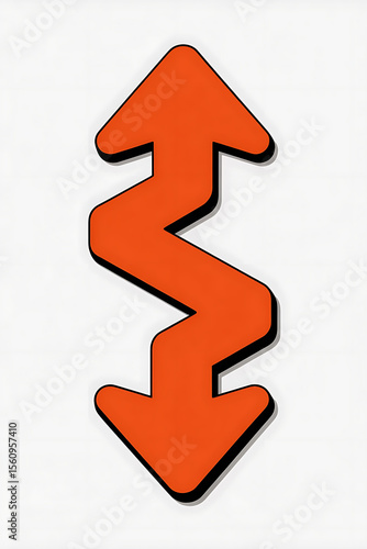 Free Download Orange double-headed zigzag arrow, symbolizing upward and downward movement.
 - GFXLoad
