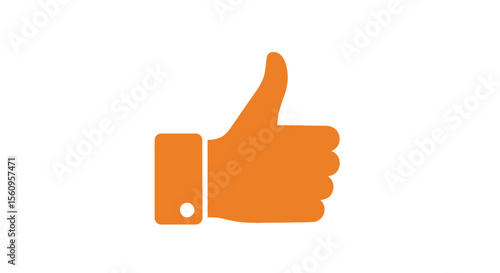 Orange thumbs up icon vector illustration for social media like button and approval symbol design element vector