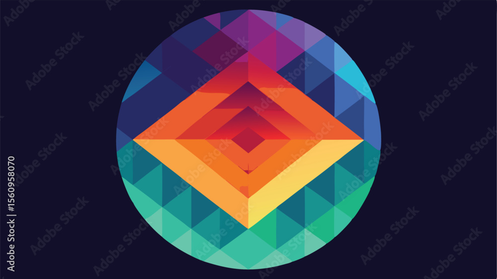 Obraz premium Geometric oval design with gradient color transitions suitable for various applications