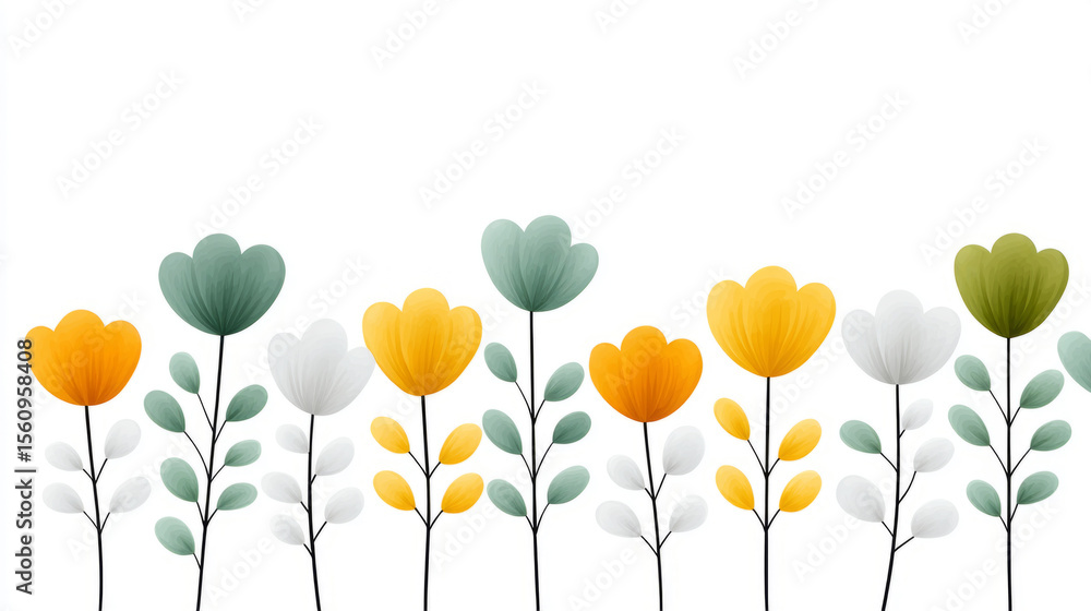Fototapeta premium Abstract floral rhythm with forest elements and repeating pattern for design