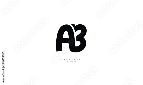 AB BA A B abstract vector logo monogram template