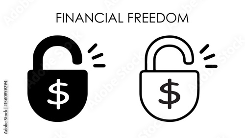Minimalist vector illustration of  financial freedom icon.