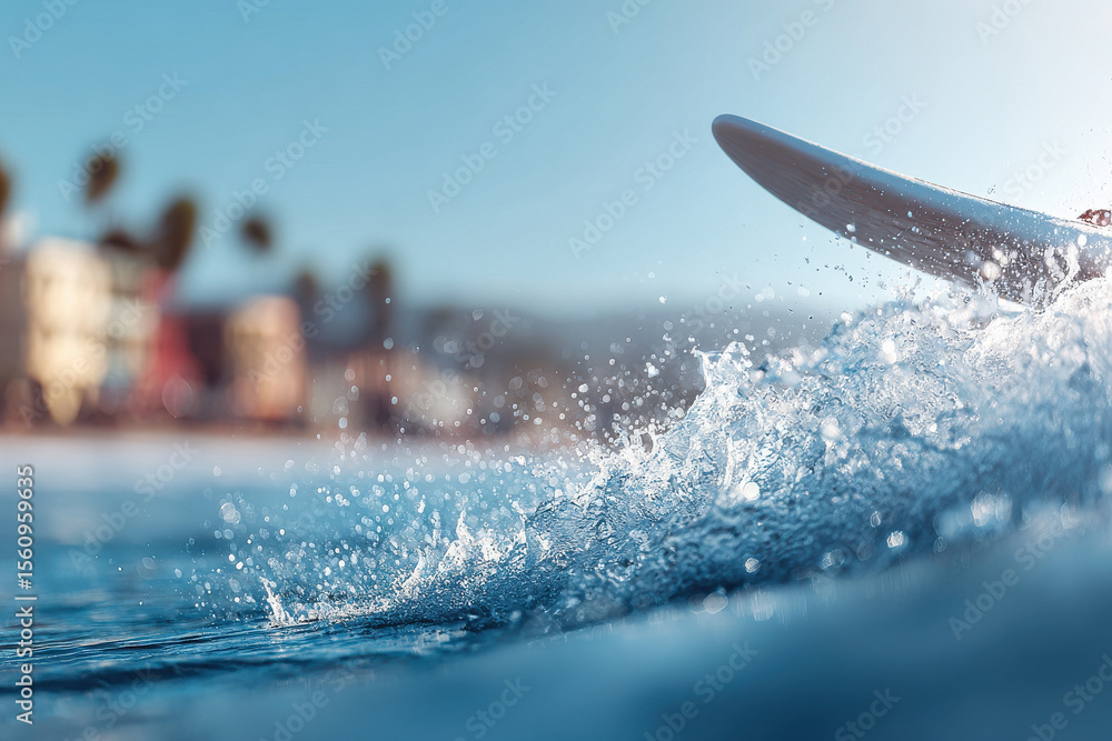 Fototapeta premium dynamic scene of standup paddleboarding with figure on left side random emotion