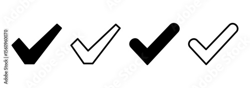 Check mark icon logo design. Tick mark sign and symbol
