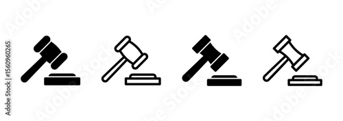 Gavel icon logo design. judge gavel sign and symbol. law icon. auction hammer