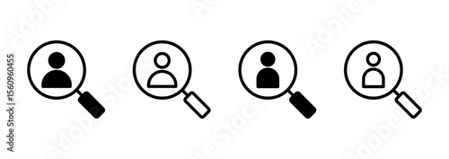 Hiring icon logo design. Search job vacancy sign and symbol. Human resources concept. Recruitment