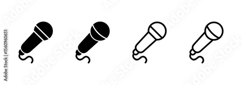 Microphone icon logo design. karaoke sign and symbol
