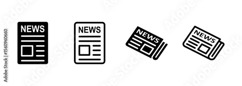 Newspaper icon logo design. news paper sign and symbolign