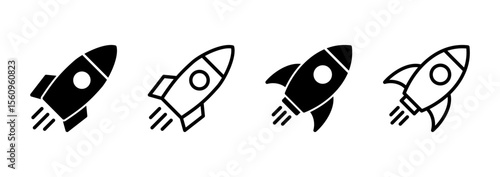 Rocket icon logo design. Startup sign and symbol. rocket launcher icon
