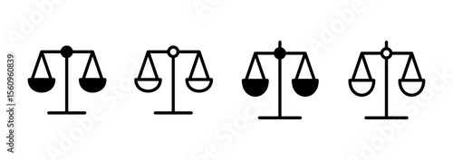 Scales icon logo design. Law scale icon. Justice sign and symbol
