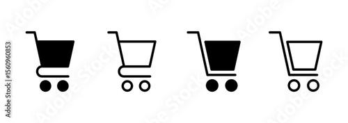 Shopping icon logo design. Shopping cart sign and symbol. Trolley icon