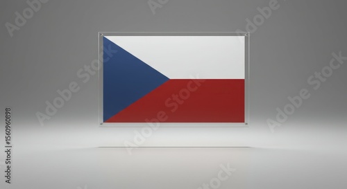 Free Download Czech Republic flag encased in clear frame, studio shot with sof - GFXLoad