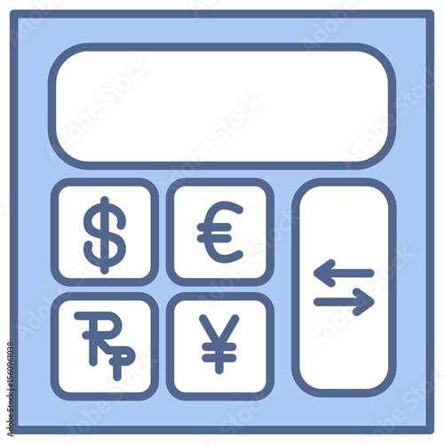 Currency Conversion   Blue Icon