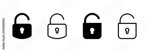 Unlock icon logo design. Unlock sign and symbol. unlocked padlock icon