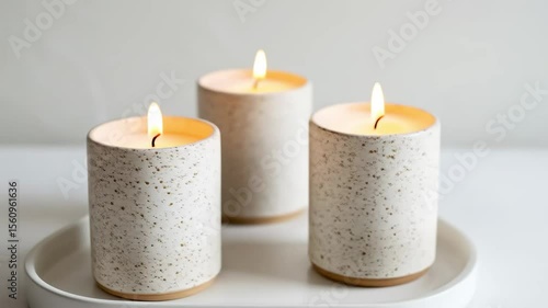 Wallpaper Mural Burning Ceramic Candles on White Tray. Calm Setting Torontodigital.ca
