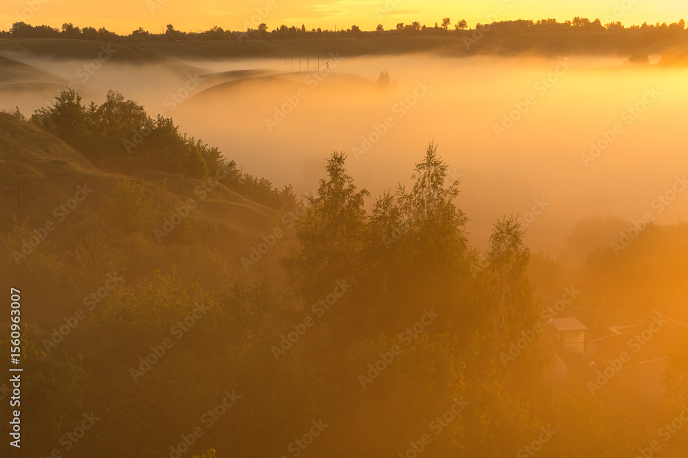 Fototapeta premium misty morning on the river