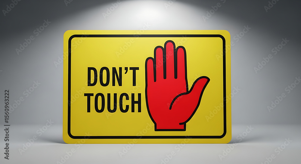 Fototapeta premium Important Notice Do Not Touch Sign - Safety First