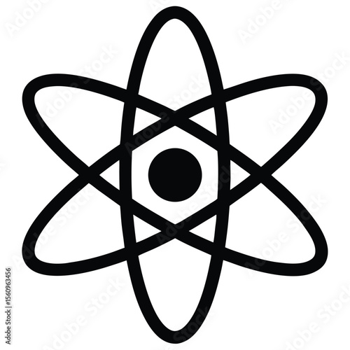 physicist element isolated atomic energy symbol on white background