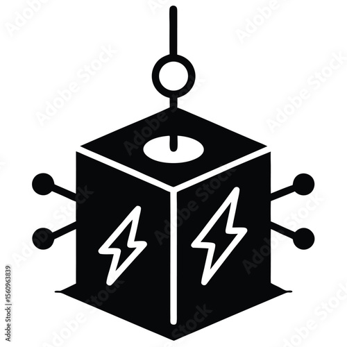 physicist element isolated electric charge model on white background