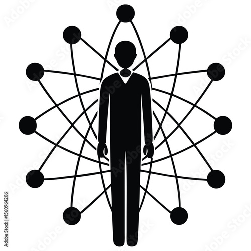 physicist element isolated field lines on white background