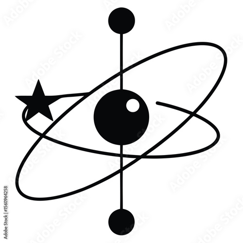 physicist element isolated force diagram on white background