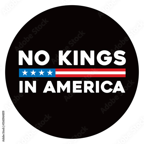 no kings in America pin button vector design