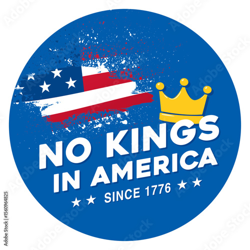 no kings in America pin button vector design