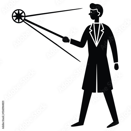 physicist element isolated laser beam on white background
