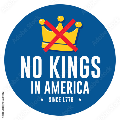 no kings in America pin button vector design