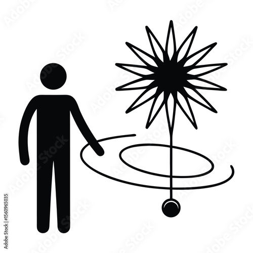 physicist element isolated magnetic field on white background