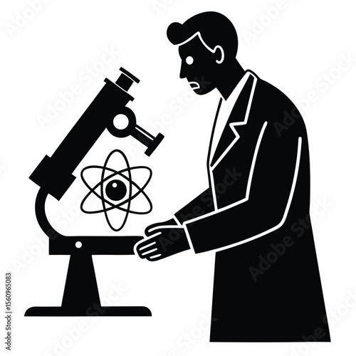 physicist element isolated microscope on white background