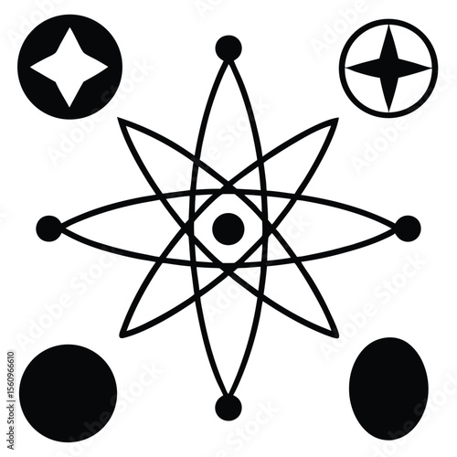 physicist element isolated vector diagrams on white background