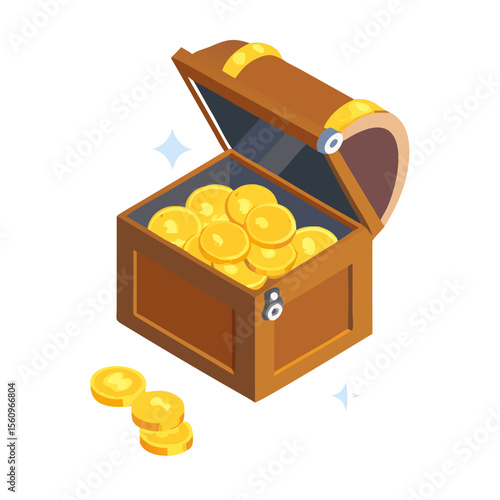 treasure chest with gold coins