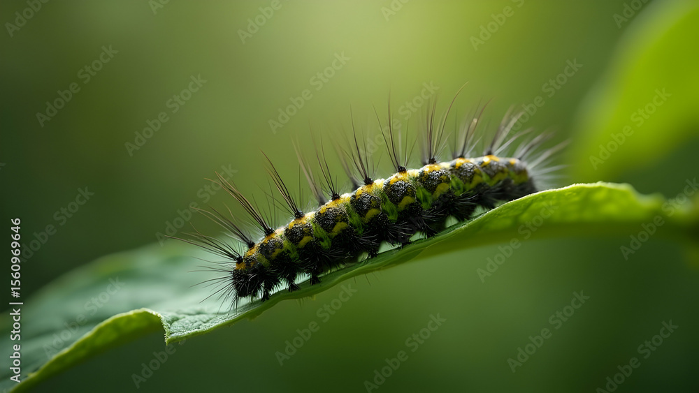 Spiky Caterpillar on Leaf Spiky Caterpillar on Leaf