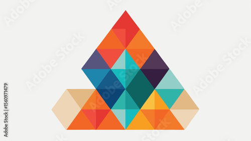 Abstract geometric triangle composition with modern colors and clean minimalist design