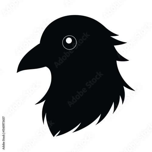 Petrel bird head compact shape silhouette vector illustration.