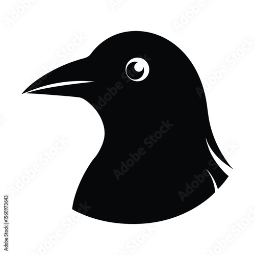 Oriole bird head vibrant pattern silhouette vector illustration.