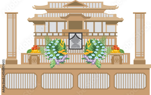 シンプルな祭壇のイメージイラスト