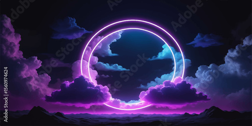 Blue planet Earth at night, a luminous sphere in the dark expanse of space