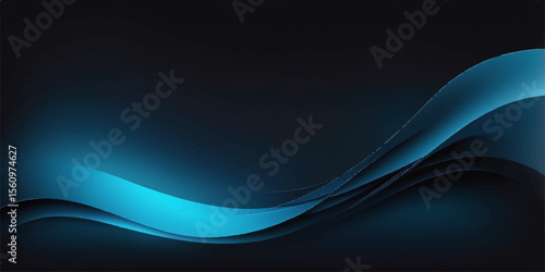 Abstract blue background with dynamic light waves and flowing lines