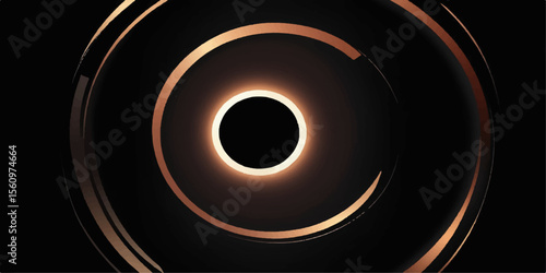 Abstract dark fractal design with a black and white spiral sound wave