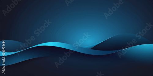 Abstract blue background with flowing lines and wave patterns