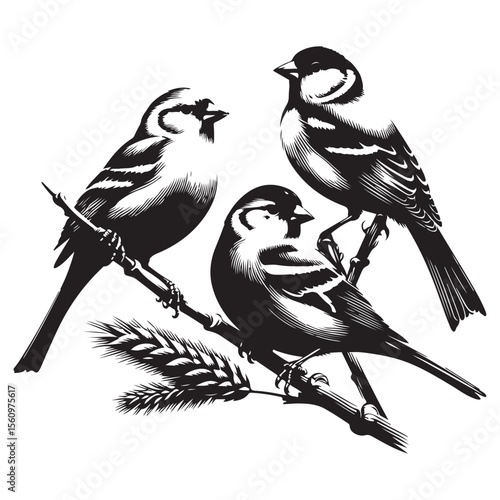 birds on a branch