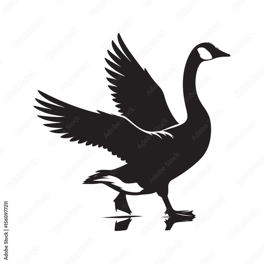 Obraz premium goose silhouette isolated on white