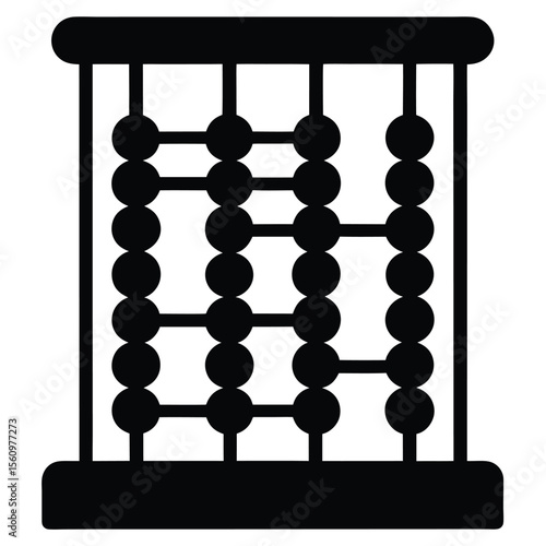 Mathematician element isolated abacus on white background