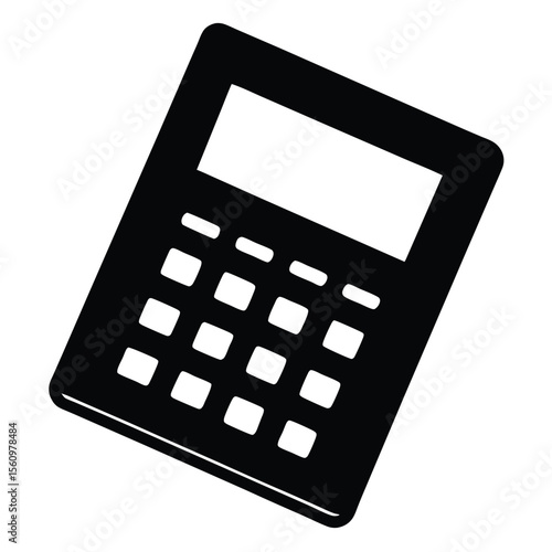 Mathematician element isolated graphing calculator on white background