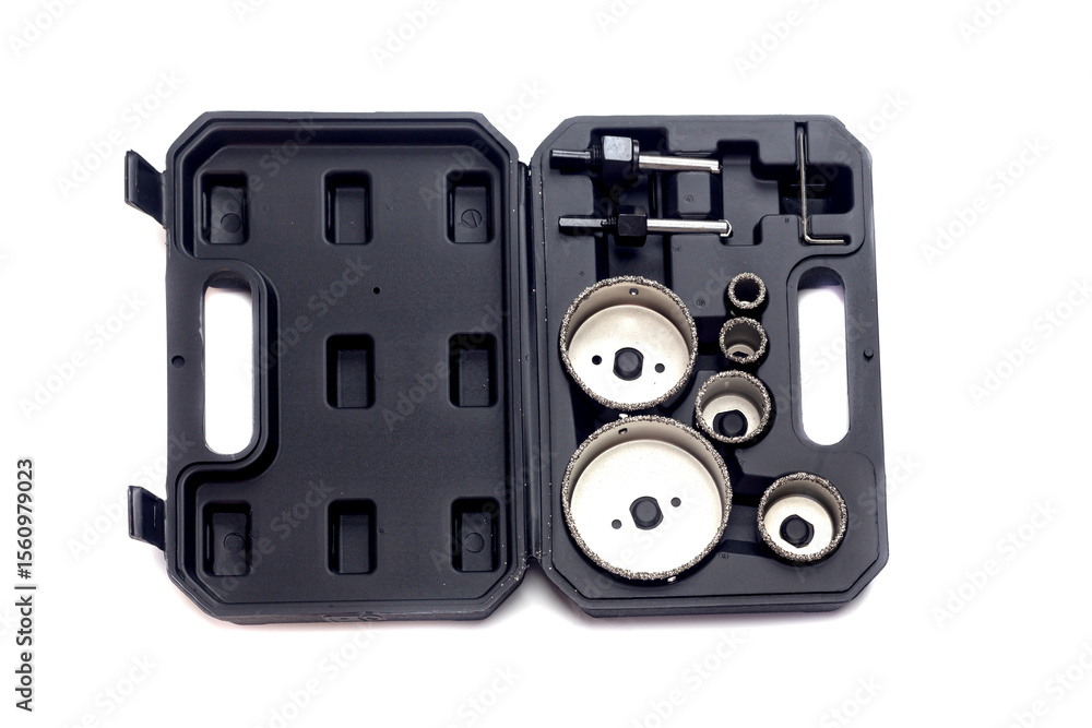 Fototapeta premium Drill bits, hole saws close-up