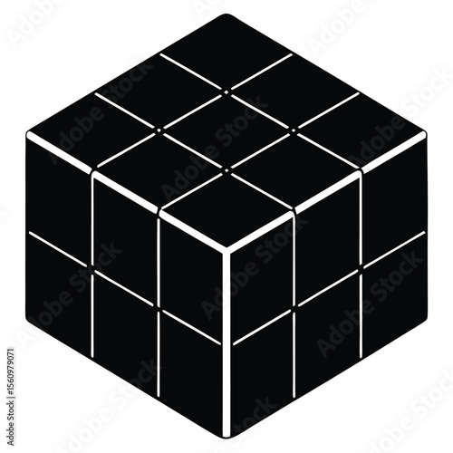 Mathematician element isolated math puzzle cube on white background