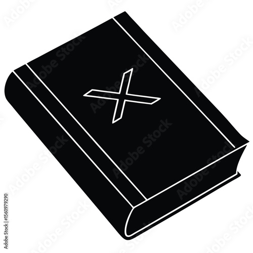 Mathematician element isolated math textbook on white background